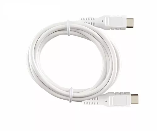DINIC USB Typ C auf C Ladekabel, 2x USB Typ C Stecker, 60W, 3A, OD: 3.5mm, weiß, DINIC Box mit Euroloch, 1.5m